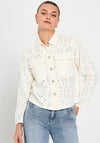 Freequent Anni Laser Cut Twill Jacket, Off White