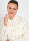 Freequent Anni Laser Cut Twill Jacket, Off White