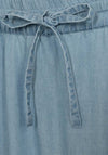 Freequent Carly Tie Skirt, Light Blue Denim