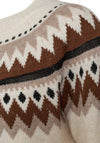 Freequent Mayfair Fairisle Jumper, Cream