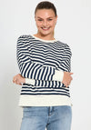 Freequent Fiffi Striped Sweatshirt, Navy and White