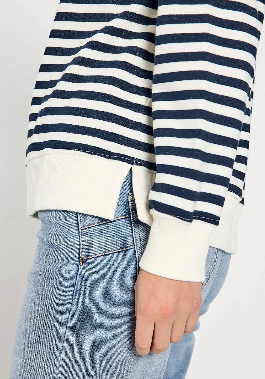Freequent Fiffi Striped Sweatshirt, Navy and White