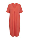 Freequent Floi T-Shirt Midi Dress, Hot Coral