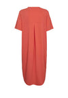 Freequent Floi T-Shirt Midi Dress, Hot Coral