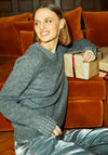 Freequent Pearl Knit Jumper, Dark Grey