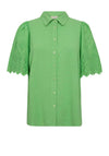 Freequent Lara Lace Sleeved Shirt, Bud Green
