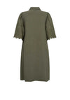 Freequent Lara Lace Sleeve Mini Shirt Dress, Deep Lichen Green