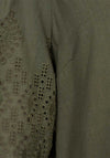 Freequent Lara Lace Sleeve Mini Shirt Dress, Deep Lichen Green
