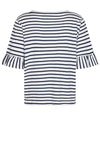 Freequent Marline Stripe T-Shirt, Brilliant White & Navy Blazer