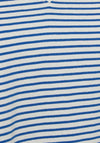 Freequent Mian Stripe V-Neck T-Shirt, Off White & Nebulas Blue