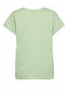 Freequent Mian Stripe V-Neck T-Shirt, Off White & Bud Green