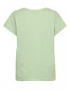 Freequent Mian Stripe V-Neck T-Shirt, Off White & Bud Green