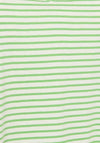 Freequent Mian Stripe V-Neck T-Shirt, Off White & Bud Green