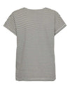 Freequent Mian Stripe V-Neck T-Shirt, Off White & Black