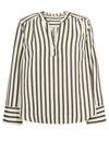 Freequent Noto Striped Blouse, Green and Cream