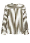 Freequent Noto Striped Blouse, Green and Cream