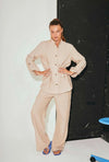 Freequent Lava Linen Jacket, Sand Melange