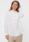 Freequent Lava Linen Shirt, Bright White