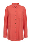Freequent Lava Linen Shirt, Hot Coral