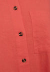 Freequent Lava Linen Shirt, Hot Coral