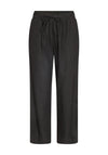 Freequent Lava Linen Ankle Trousers, Black