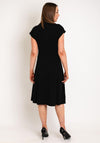 FREEQUENT V-Neck A-Line Midi Dress, Black
