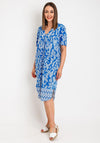 Freequent Floi Paisley Print V Neck Dress, Nebulas Blue