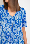 Freequent Floi Paisley Print V Neck Dress, Nebulas Blue