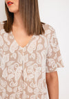 Freequent Floi Paisley Print V Neck Dress, Tofu