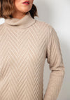 Freequent Saturn Knit Roll Neck Jumper, Beige