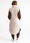 Freequent Long Quilted Gilet, Taupe