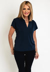 FREEQUENT Lightweight V-Neck Top, Navy