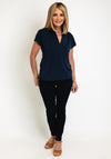 FREEQUENT Lightweight V-Neck Top, Navy