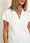FREEQUENT Lightweight V-Neck Top, Off White