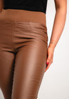 Freequent Shantal Coated Elasticated Skinny Jeans, Brown