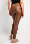 Freequent Shantal Coated Elasticated Skinny Jeans, Brown