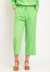 Freequent Lava Linen Cropped Trousers, Bud Green
