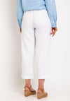 Freequent Lava Linen Cropped Trousers, Brilliant White