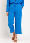 Freequent Lava Linen Cropped Trousers, Blue