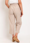 Freequent Lava Linen Cropped Trousers, Sand Melange