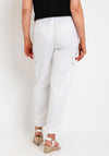Freequent Lava Linen Cargo Trousers, Brilliant White