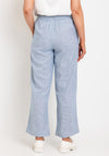 Freequent Lava Striped Linen Trousers, Nebular Blue & Off White