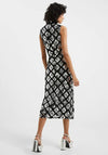 French Connection Axel Embellished Midi Dress, Black & Silver