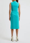 French Connection Echo Crepe Mock Neck Dress, Jaded Teal