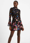 French Connection Astrida Floral Embellished Mini Dress, Black Multi
