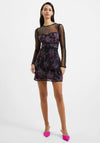 French Connection Emilia Embroidered Mini Dress, Blackout