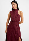 French Connection Aba Eco Satin Midi Dress, Chocolate Truffle