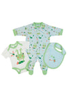 FS Baby Boy Frog Babygrow Vest and Bib Set, Blue