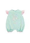 FS Baby Girl Sweet Bunnies Short Sleeve Romper, Mint