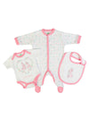 FS Baby Girl Bunnie Babygrow Vest and Bib Set, White